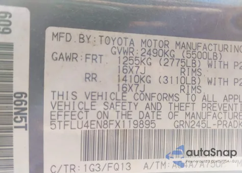 2015 Toyota Tacoma Base V6 из США, поврежденный, VIN 5TFLU4EN8FX119895